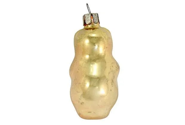 Mid-Century European Gold Bear Glass Ornament - 2