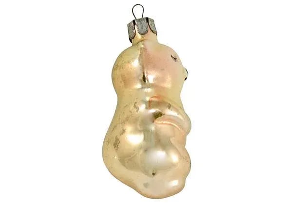 Mid-Century European Gold Bear Glass Ornament - 3
