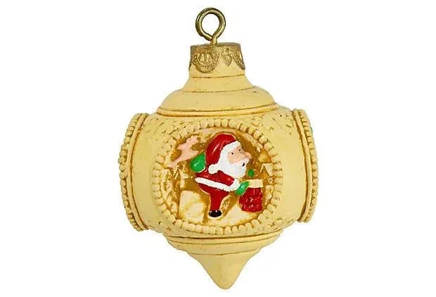 Ivory Hallmark Panel Teardrop Ornament - 4