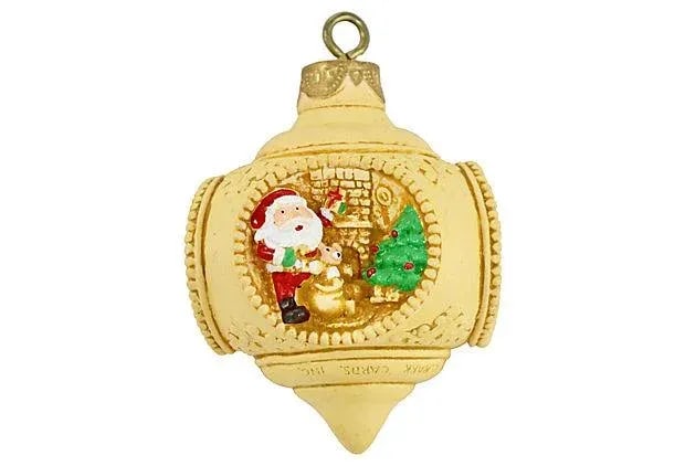 Ivory Hallmark Panel Teardrop Ornament - 7