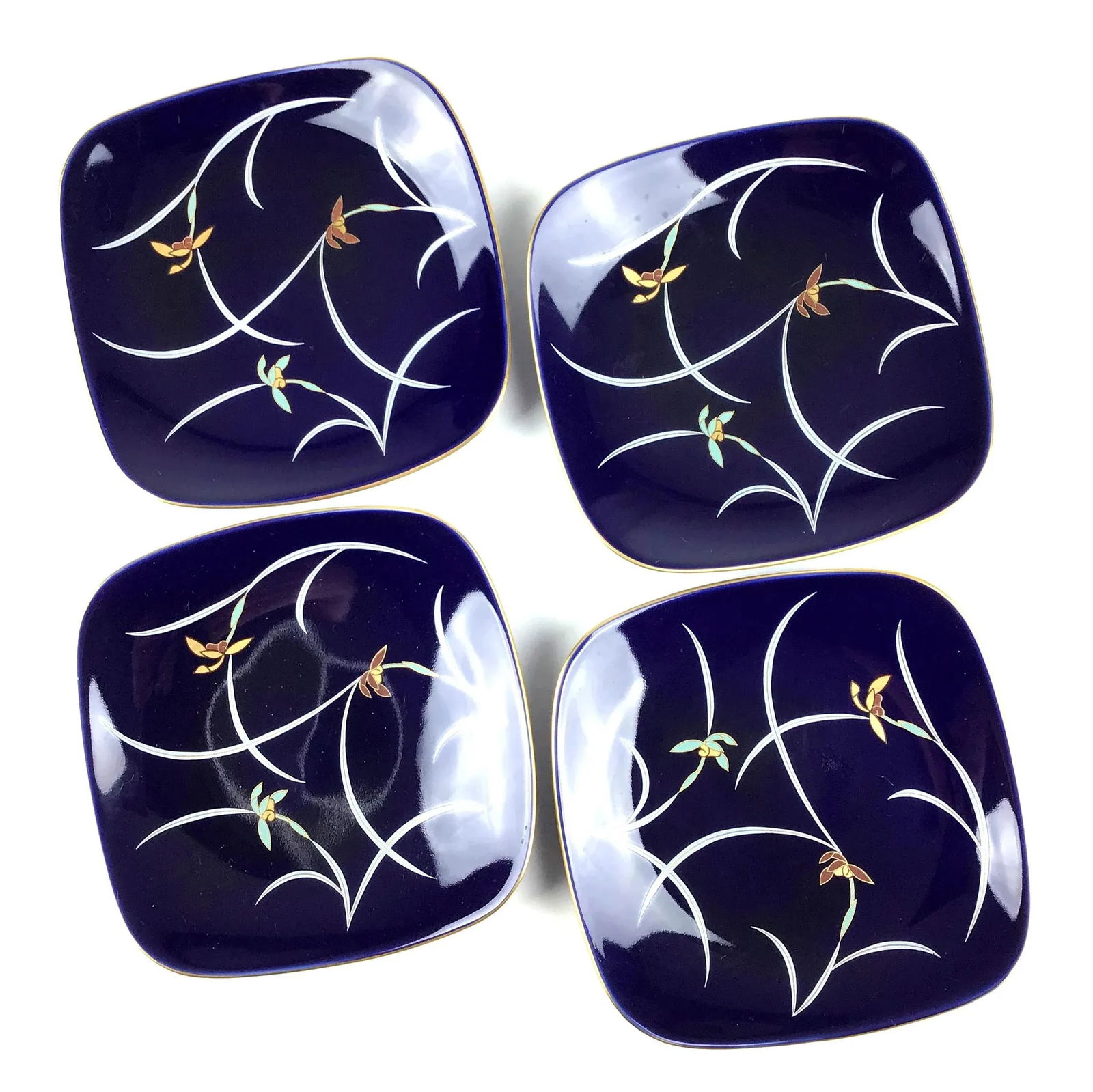 Vintage Set Trinket Plates Japan Porcelain - 11