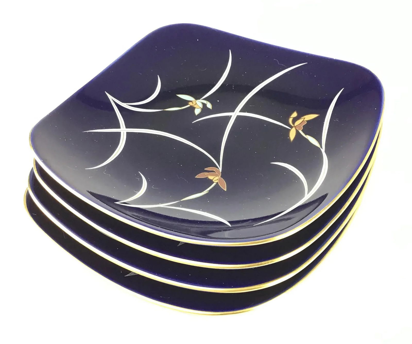 Vintage Set Trinket Plates Japan Porcelain - 2