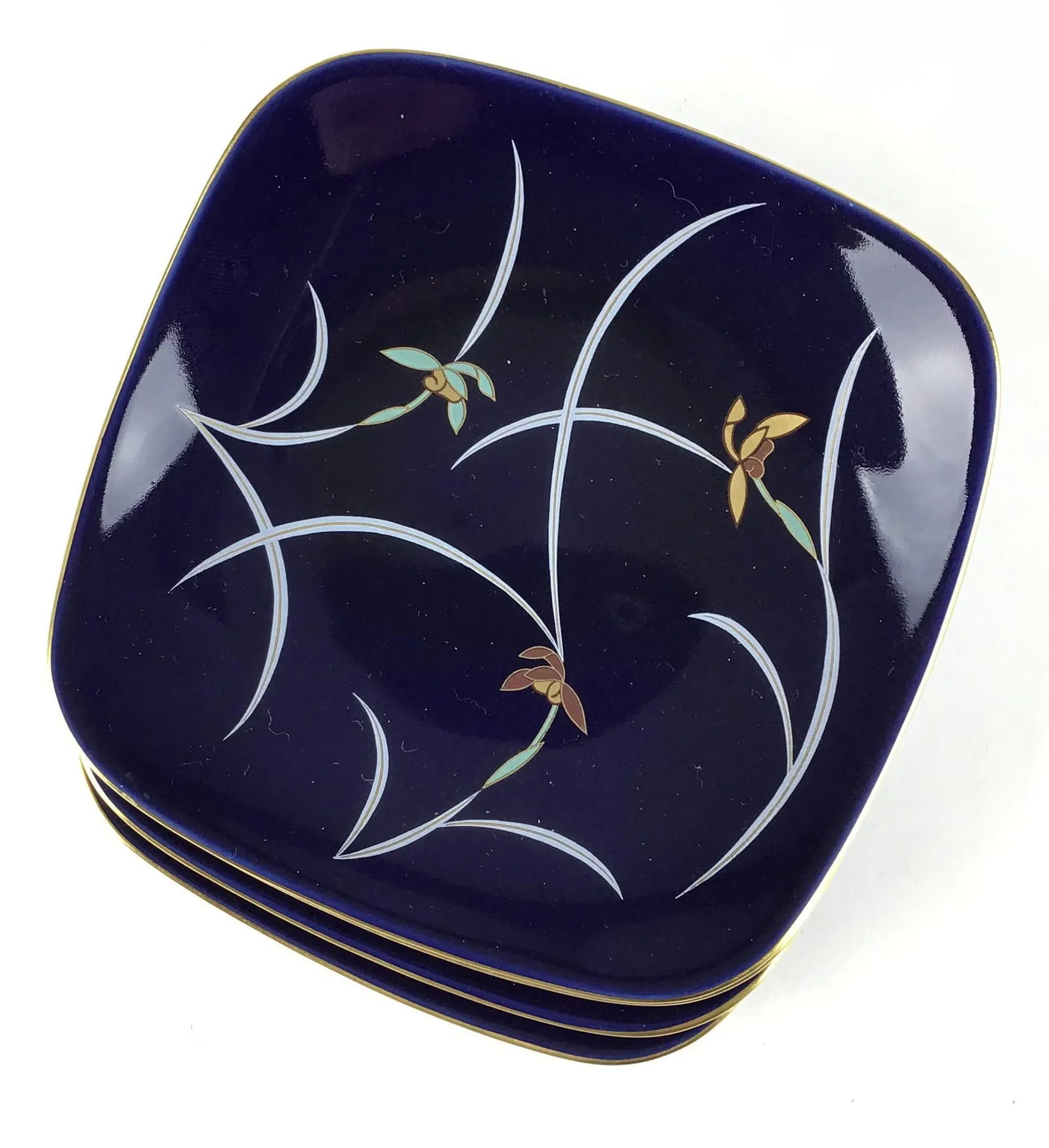 Vintage Set Trinket Plates Japan Porcelain - 3