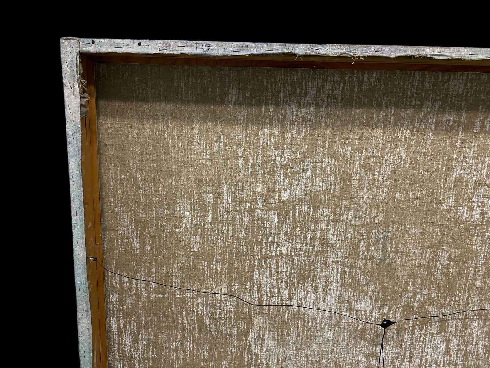 Large 1970s Bauhaus Cubist Surrealist Abstract Painting of Horses in Blues and Yellows Signed - 10