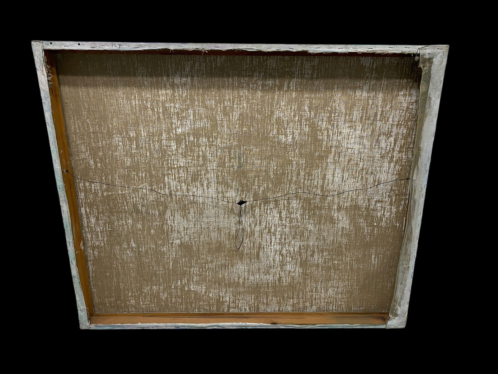 Large 1970s Bauhaus Cubist Surrealist Abstract Painting of Horses in Blues and Yellows Signed - 9