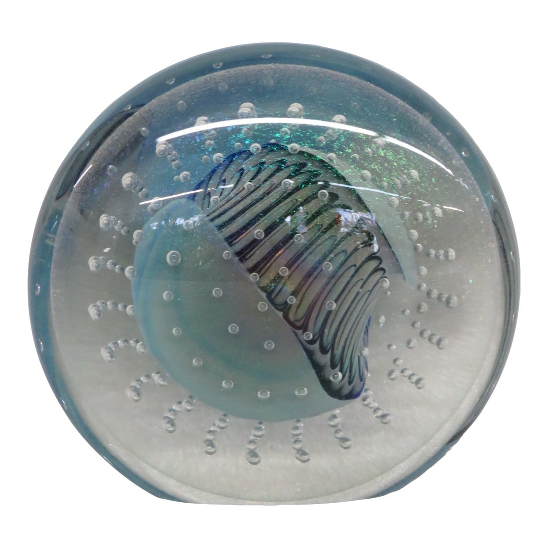 Eickholt 1987 Reptile Abstract Disc Art Glass Paper Weight Signed 4428b (1 of 10)