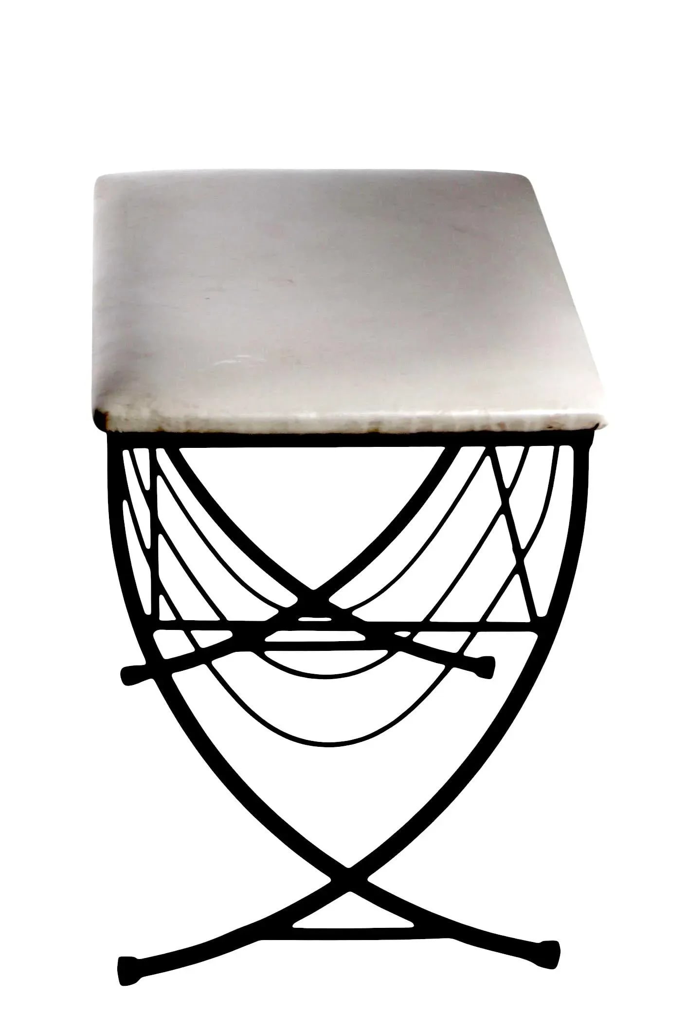 Mid 20th Century Mid Century Iron Bench With Upholstered Pad Seat - 9