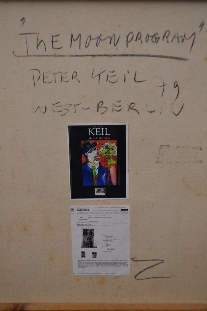 1970s Peter Keil Original Mixed Media Painting "The Moon Program" - 4