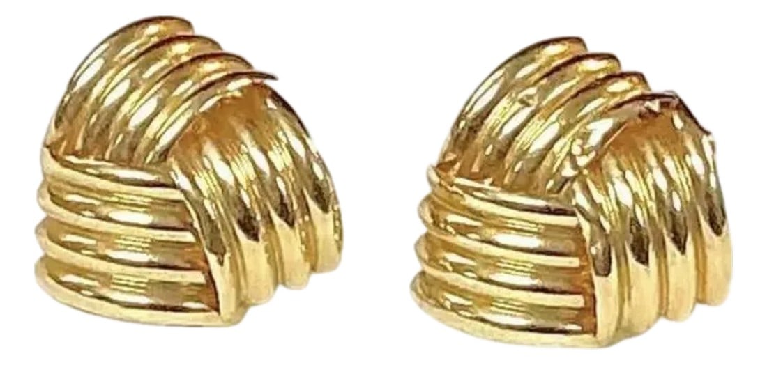 Vintage 14k Gold Knot Motif Earrings, a Pair (1 of 8)