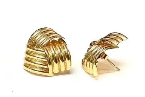 Vintage 14k Gold Knot Motif Earrings, a Pair - 2