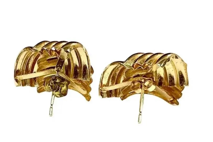 Vintage 14k Gold Knot Motif Earrings, a Pair - 3