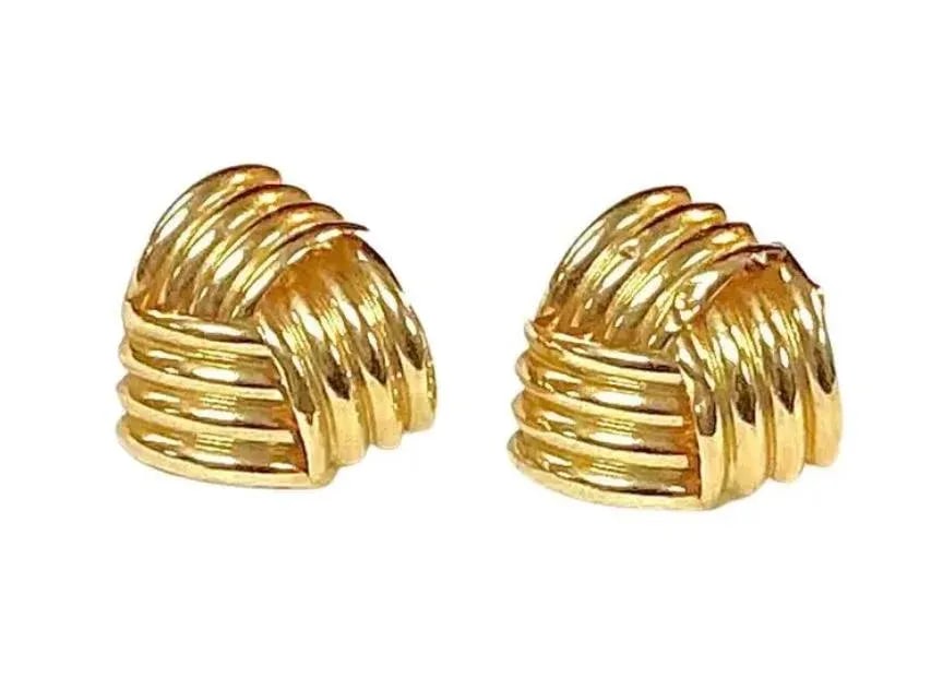 Vintage 14k Gold Knot Motif Earrings, a Pair - 6