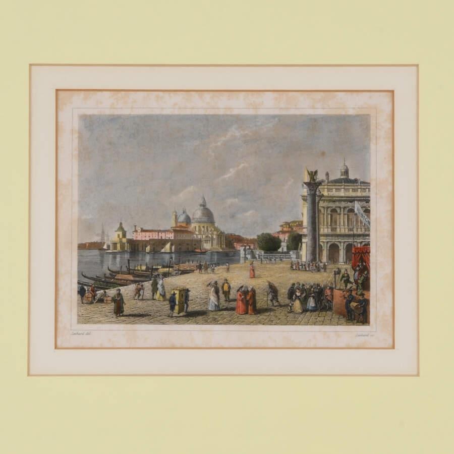 Early 20th Century Antique Framed Hand-Colored Engraving by Lechard s.c. - 2