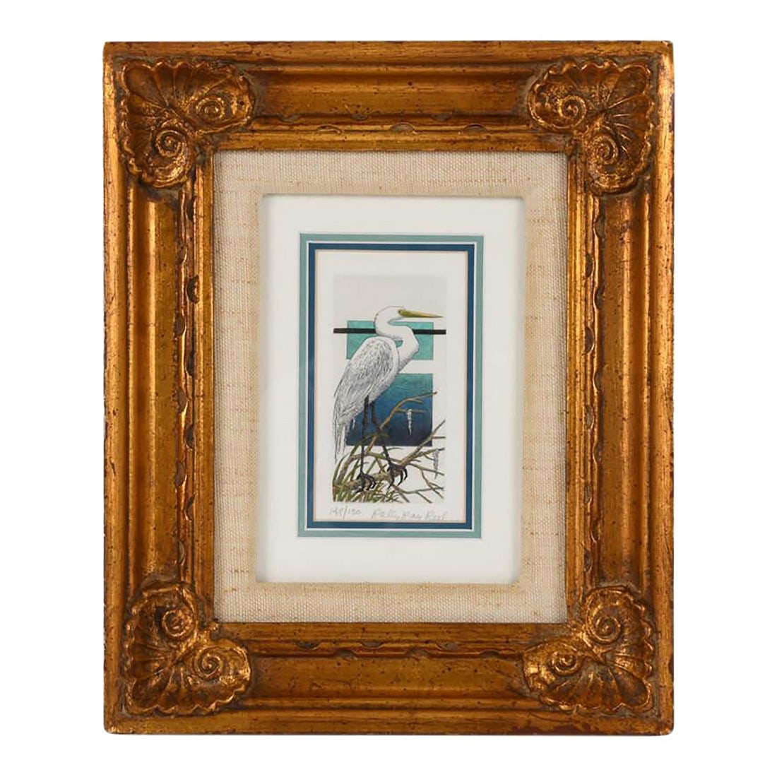 Late 20th Century Framed Lithograph by Rolly Ray Reel of a Heron Signed and Numbered 48/50 (1 of 5)