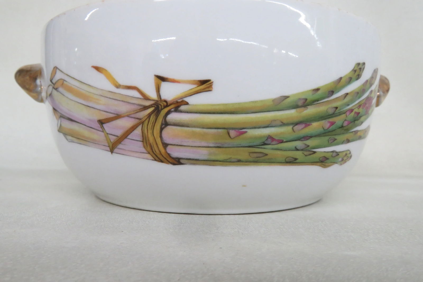 Royal Worcester Evesham Asparagus Wheat Gold Handles Porcelain Casserole With Lid 4449b - 12