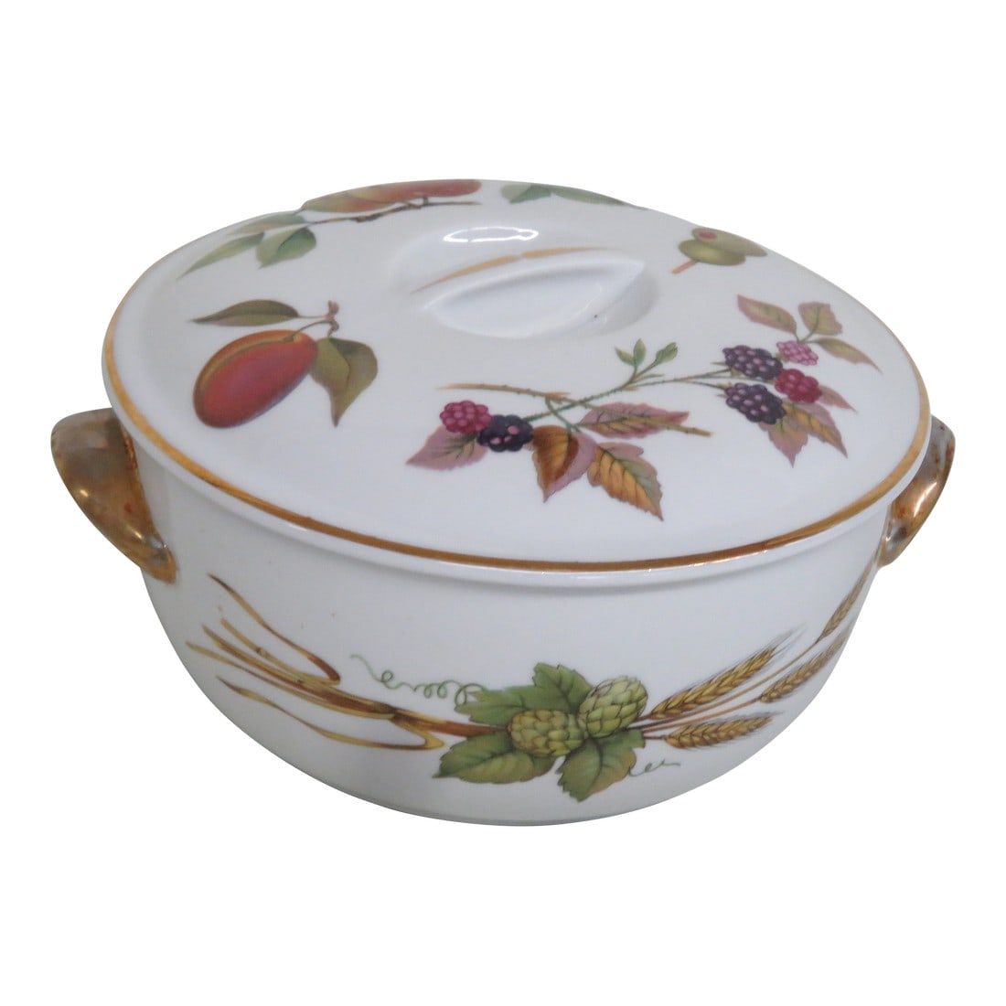 Royal Worcester Evesham Asparagus Wheat Gold Handles Porcelain Casserole With Lid 4449b (1 of 16)