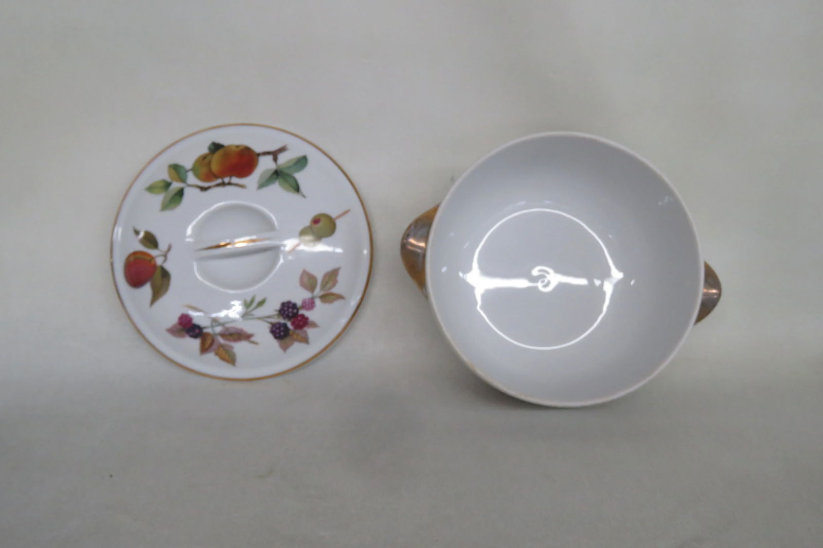 Royal Worcester Evesham Asparagus Wheat Gold Handles Porcelain Casserole With Lid 4449b - 8