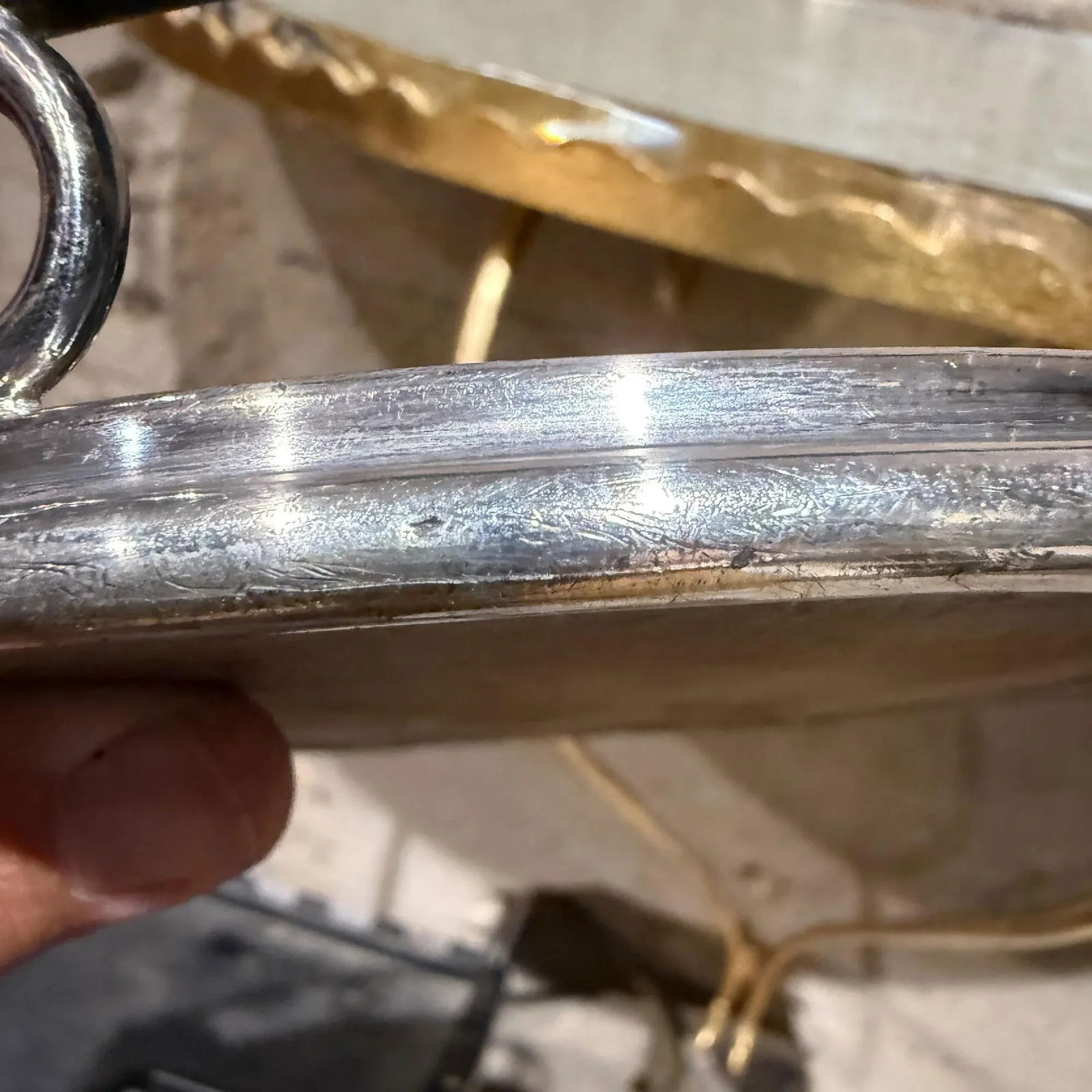 Vintage Antique Small Service Tray With Mirror - 7