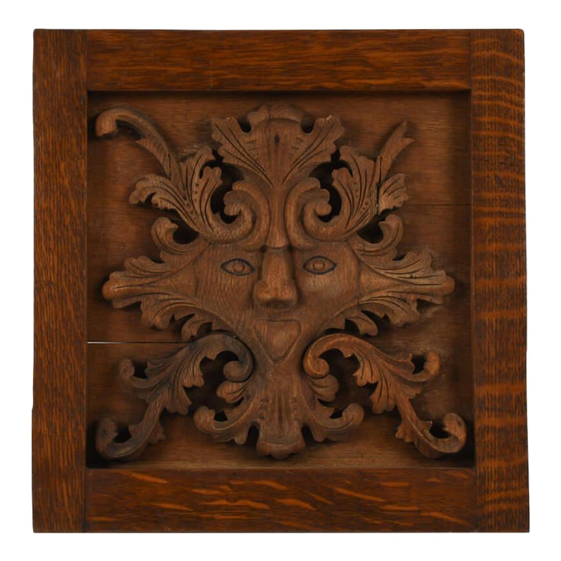 Antique 19th-Century Oak Wooden Carved Architectural Bacchus Relief Panel (1 of 7)