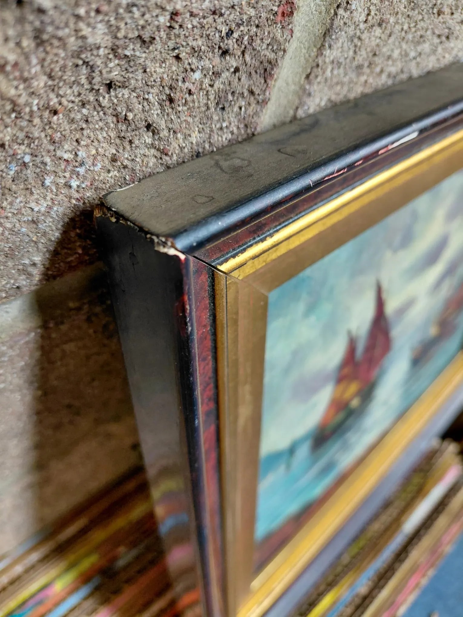 Framed Oil on Board of G. Volpin's "Sailing Ships Seascape" - 11