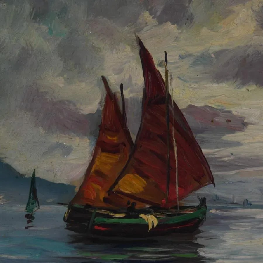 Framed Oil on Board of G. Volpin's "Sailing Ships Seascape" - 3