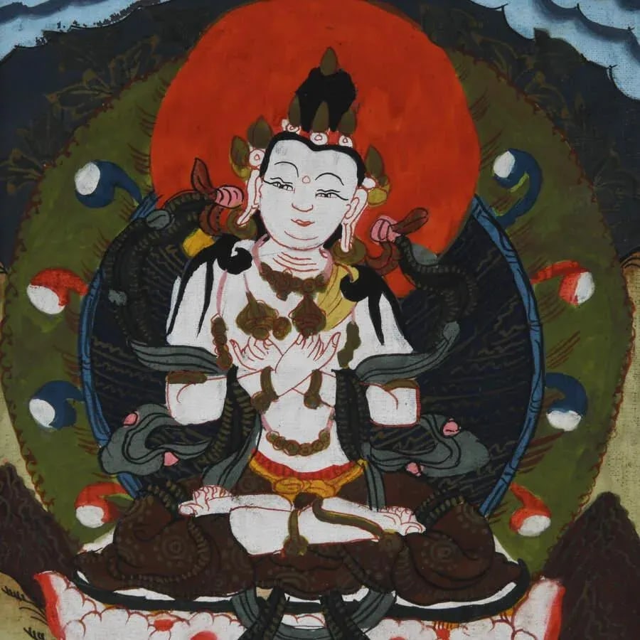 Tibetan Thangka Painting on Cloth of Dorje Sempa - 2