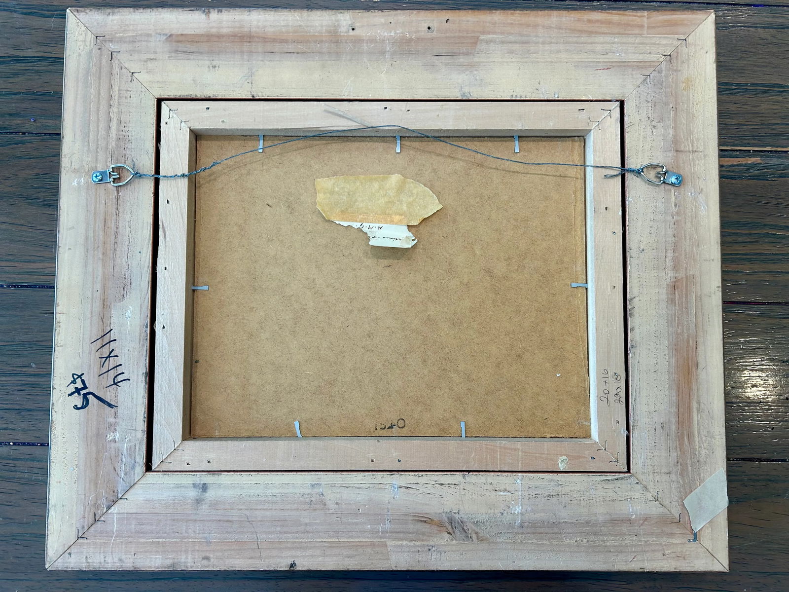 Vintage Original Oil on Board Still Life Red, Pink & White Carnations in Blue Glass Vase - 14