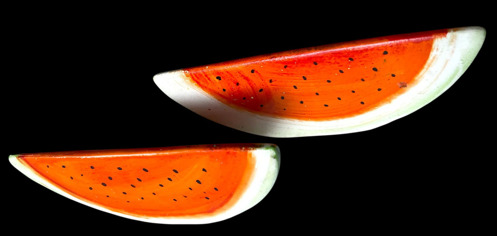 1950s Japanese Hand-Painted Porcelain Watermelon Salt & Pepper Shakers "“ A Pair - 2