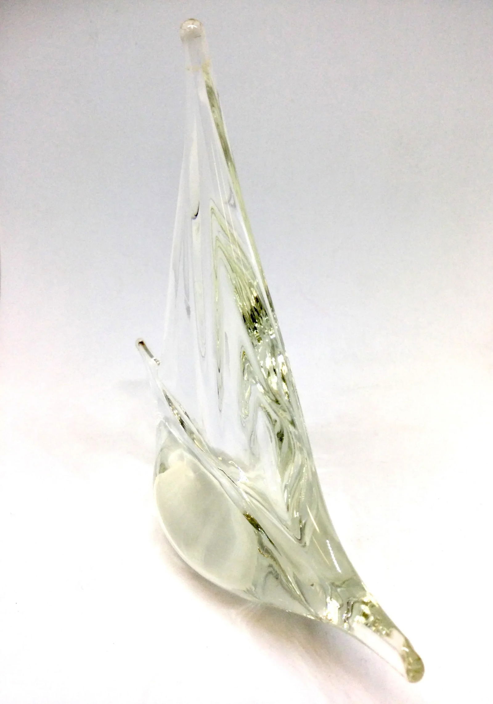 Mid-Century Modern Crystal Sailing Boat Ship Figurine - 12