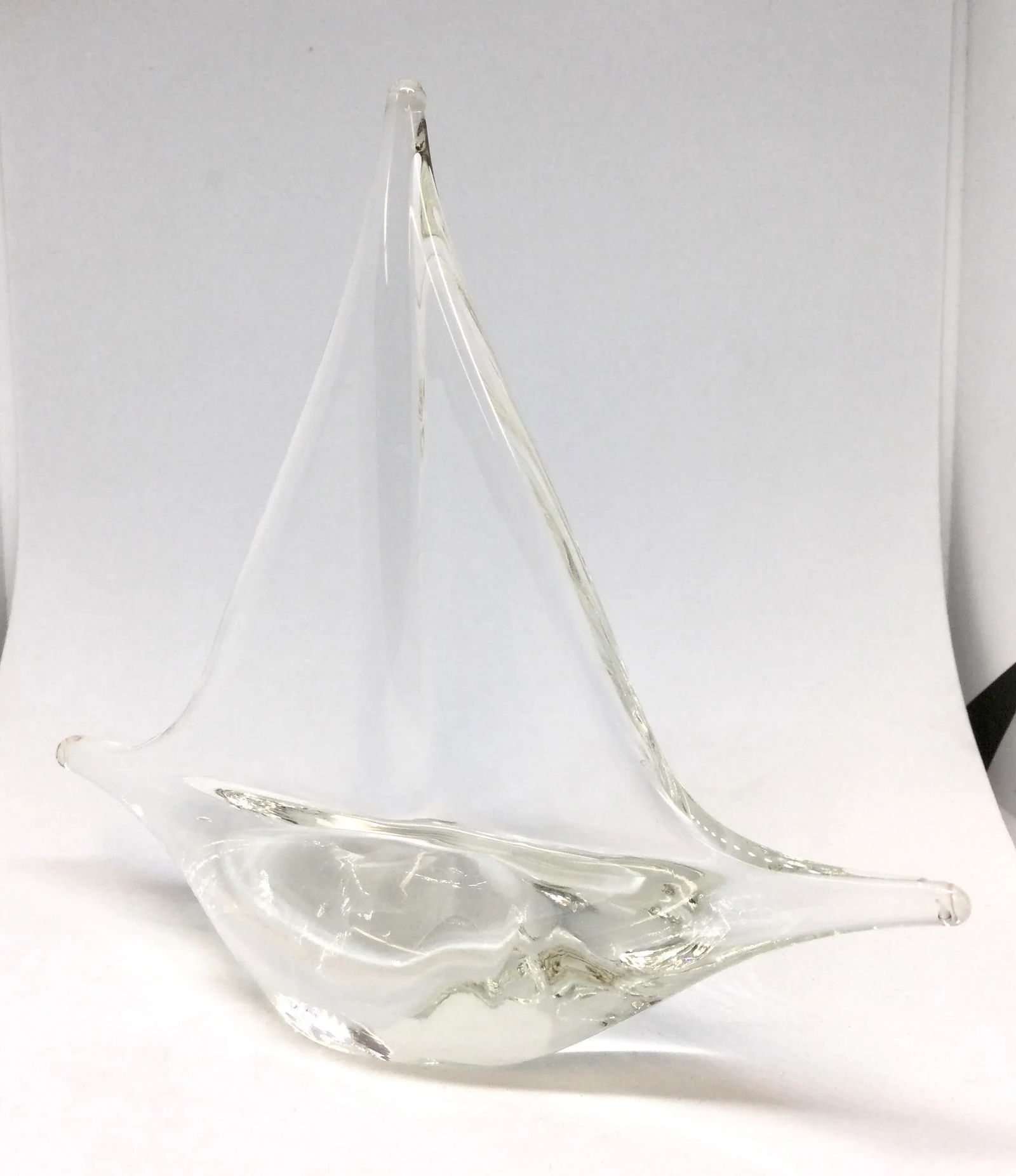Mid-Century Modern Crystal Sailing Boat Ship Figurine - 13