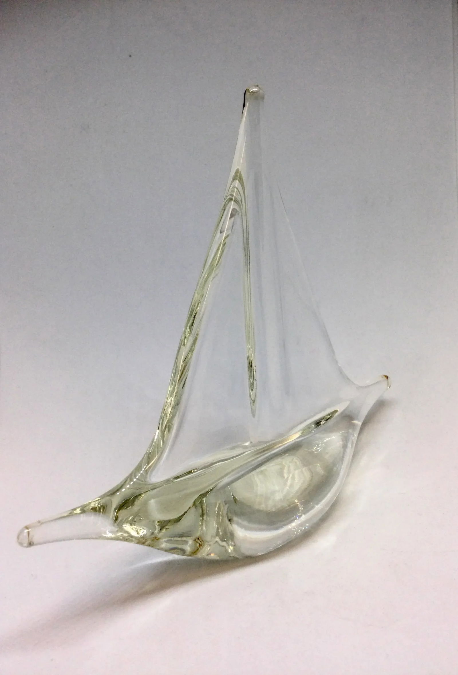 Mid-Century Modern Crystal Sailing Boat Ship Figurine - 2