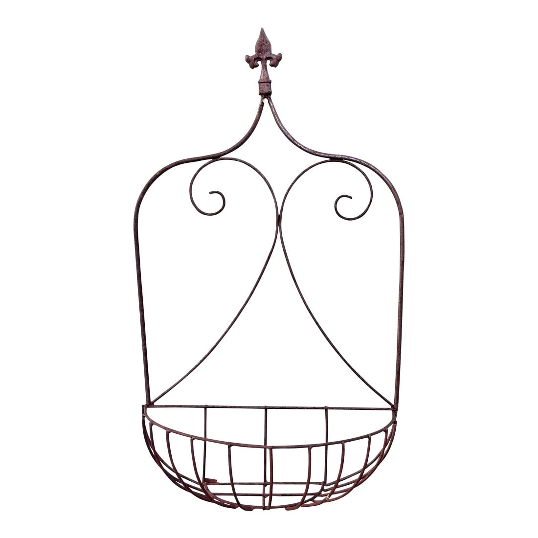 Antique Fleur Di Lis Hanging Metal Planter (1 of 6)
