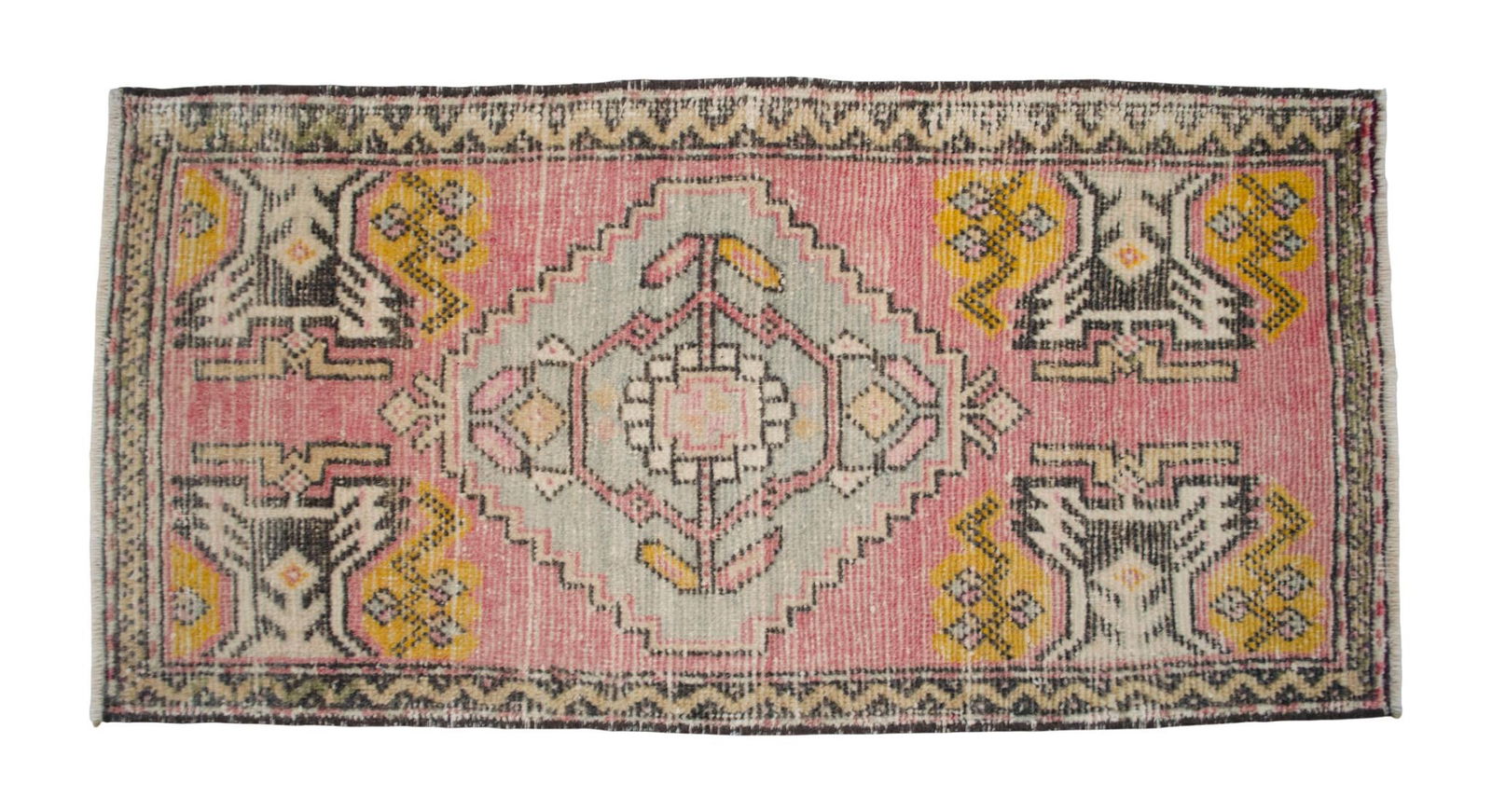 Hand Knotted Door Mat, Entryway Rug, Bath Mat, Kitchen Decor, Small Rug, Turkish Rug - 1"² - 4