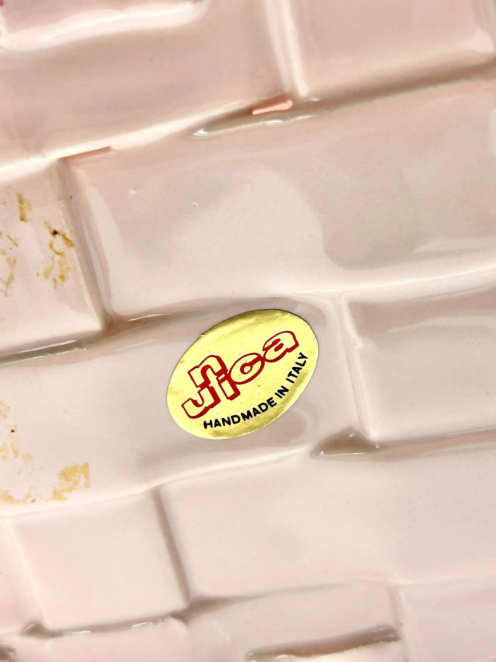 1970s Italian Woven Pink Porcelain Basket - 6