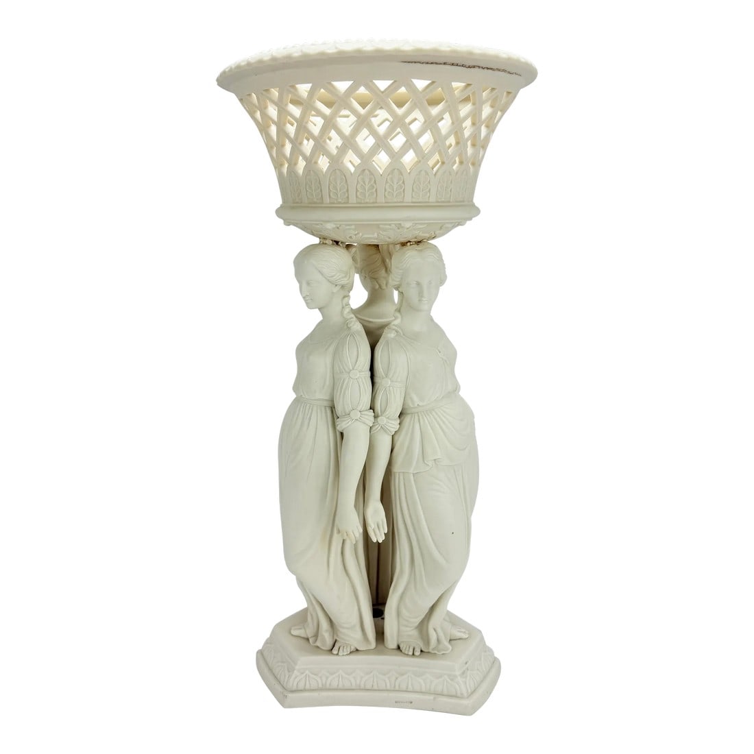 19th Century, Copeland Neoclassical Parianware "3 Graces" Centerpiece C. 1880 (1 of 18)