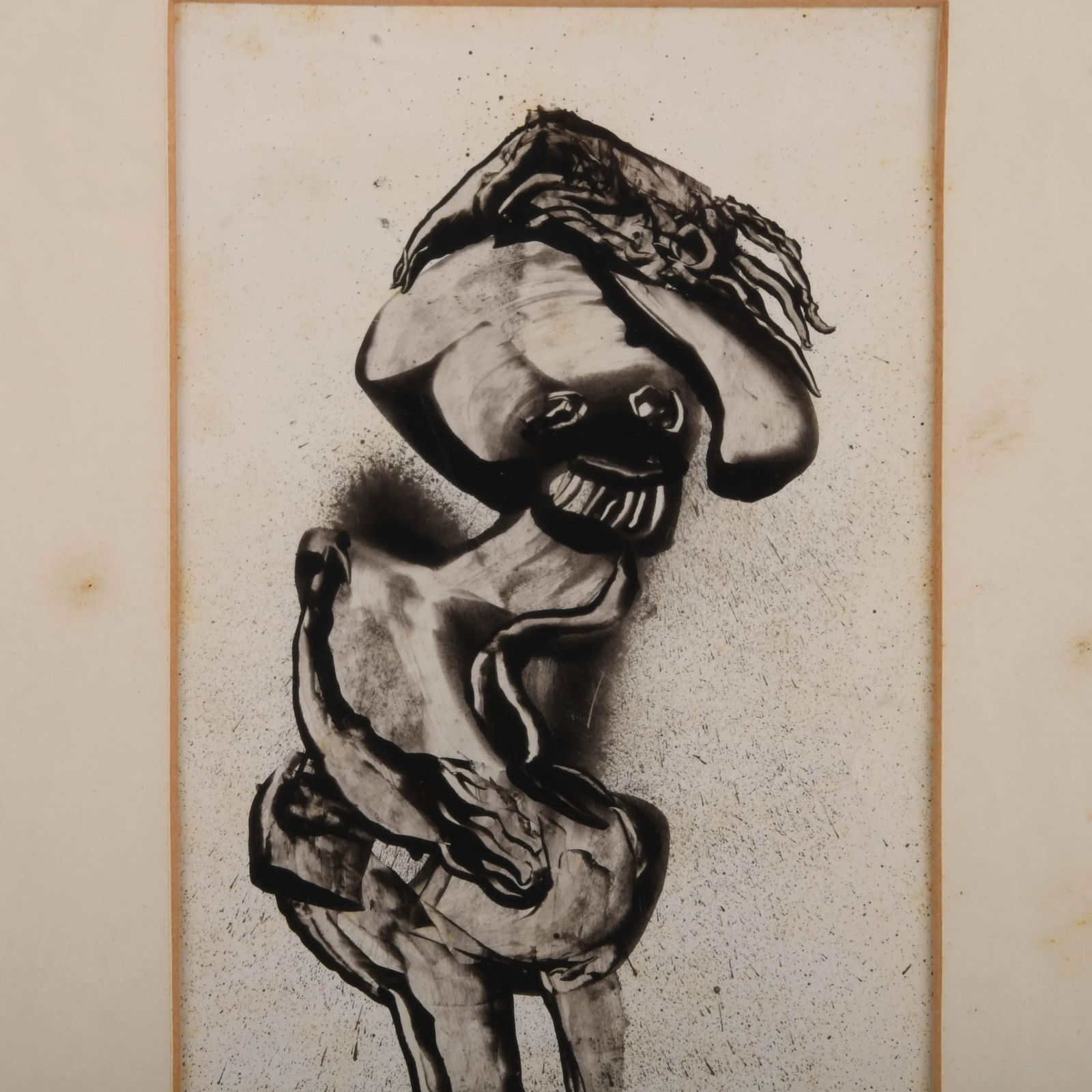 Framed Signed J. Akston "Untitled, 1963" Acrylic on Paper Painting - 3