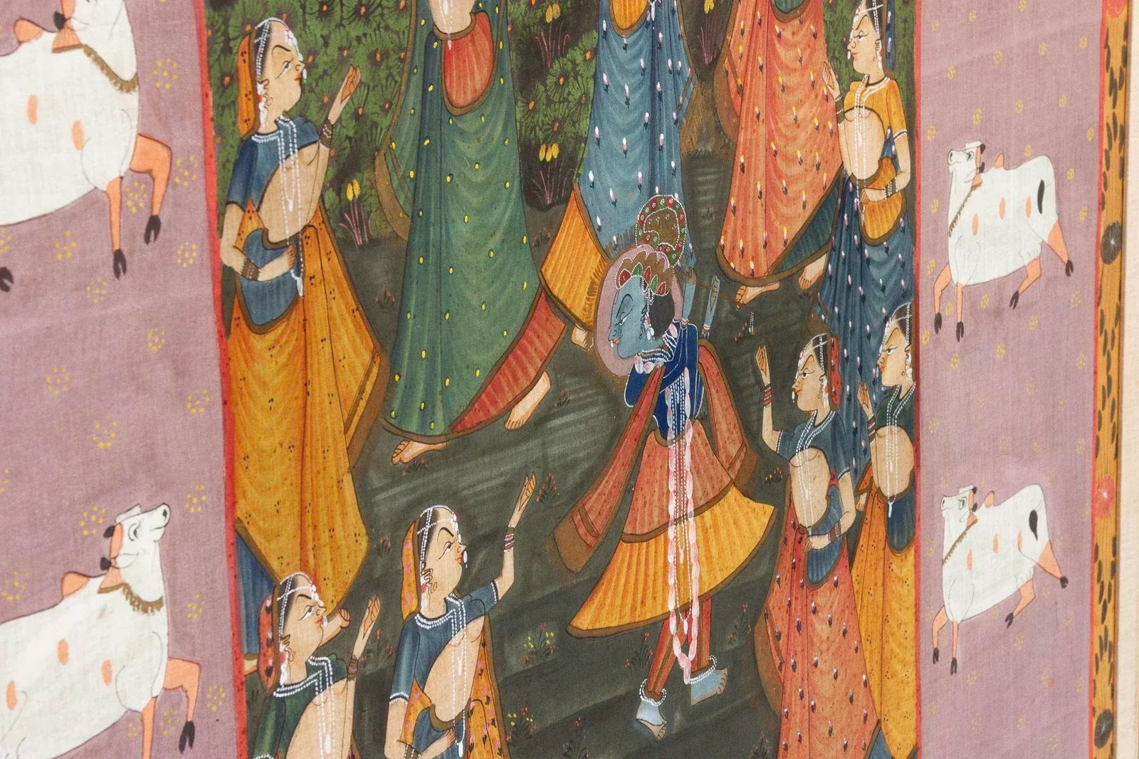 Large Indian Divine Art, Krishna's Cosmic Dance - 11