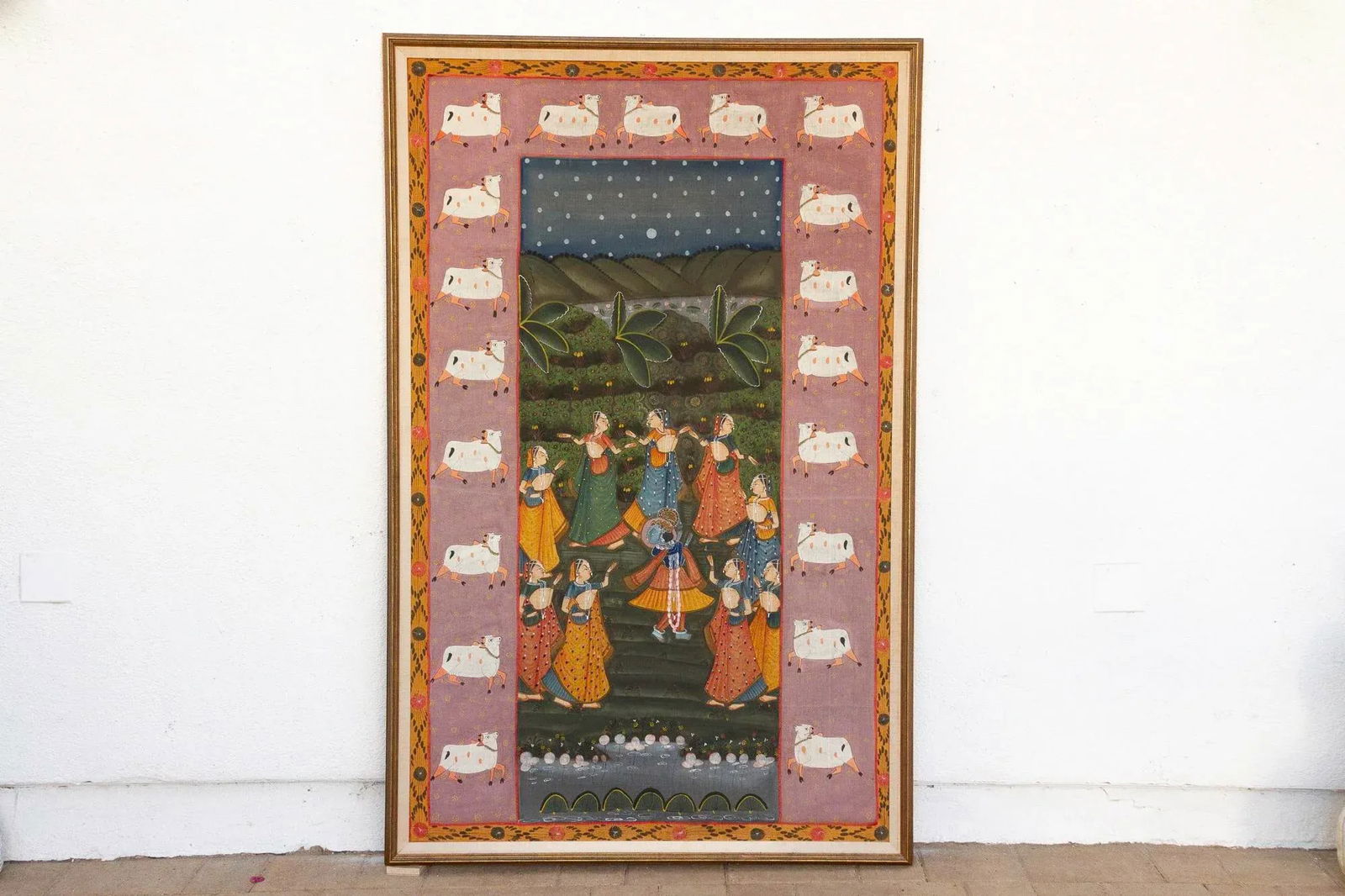 Large Indian Divine Art, Krishna's Cosmic Dance - 13