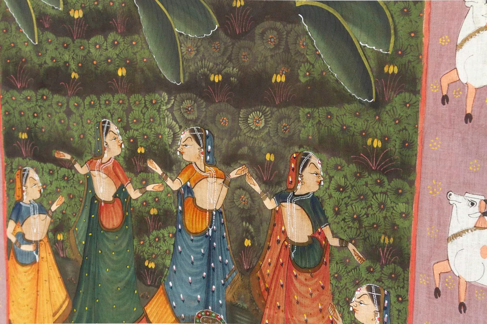 Large Indian Divine Art, Krishna's Cosmic Dance - 7