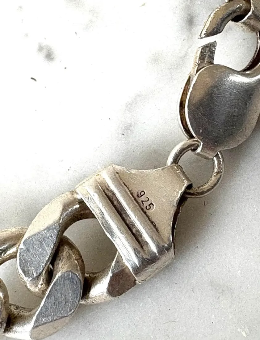 Vintage Italian Sterling Silver Link Bracelet - Stamped 925 - 4