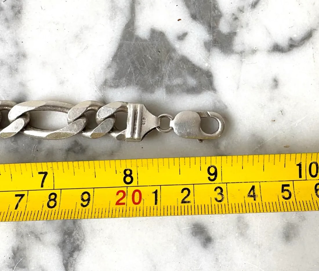 Vintage Italian Sterling Silver Link Bracelet - Stamped 925 - 5