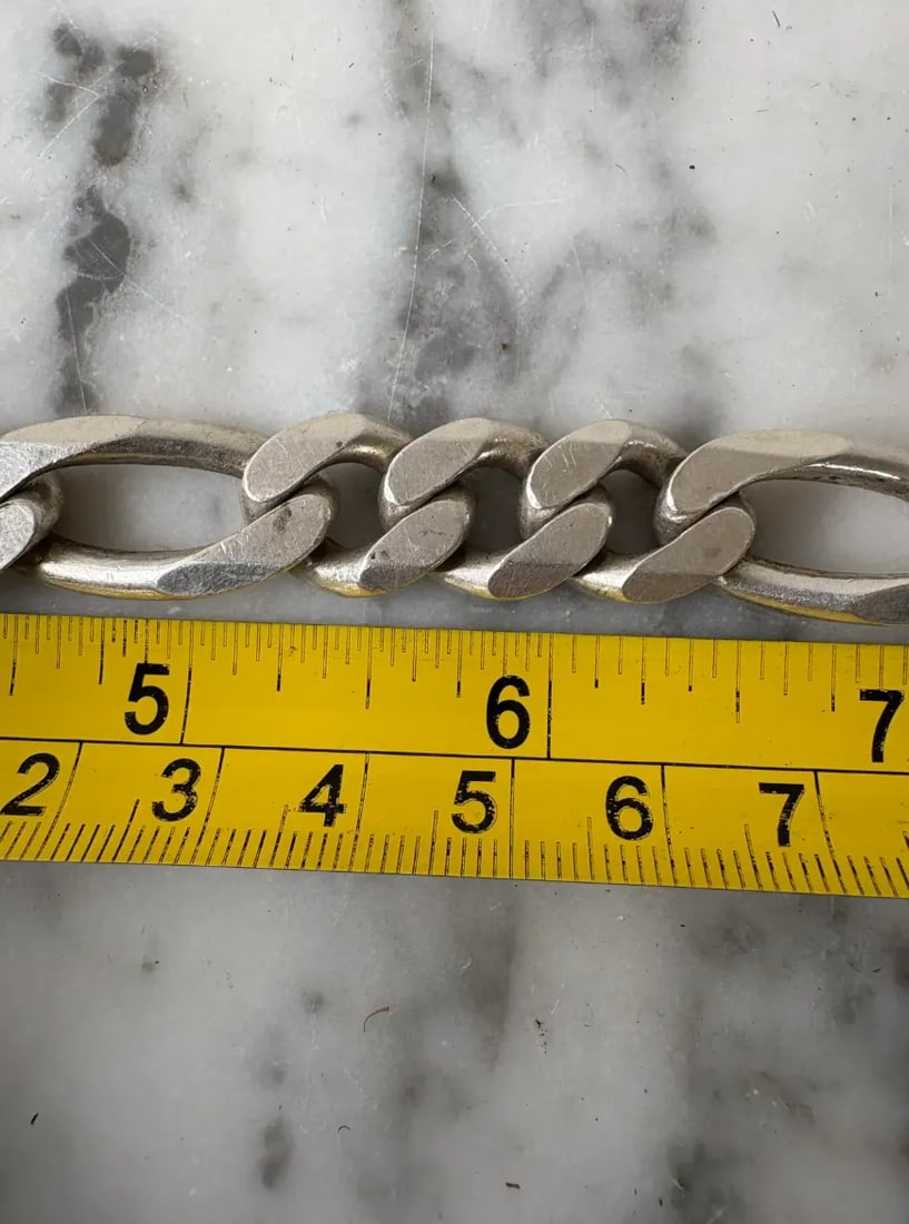 Vintage Italian Sterling Silver Link Bracelet - Stamped 925 - 7