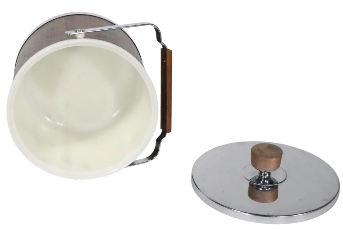 Mid 20th Century Mid Century Atapco Faux Wood and Chrome Ice Bucket - 8