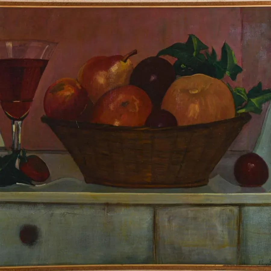 Framed Signed E. Crosatto Oil on Canvas "Naturaleza Muerta" - 2