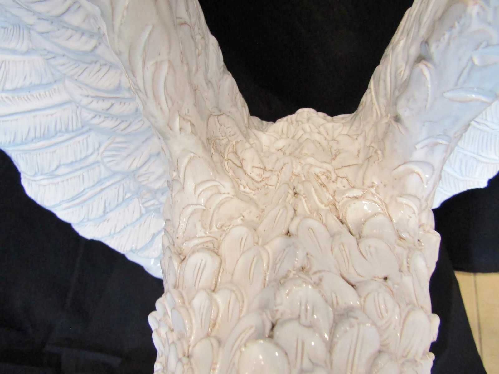 Monumental Italian White Glazed Terra Cotta Eagle Sculpture Circa 1960s - 14