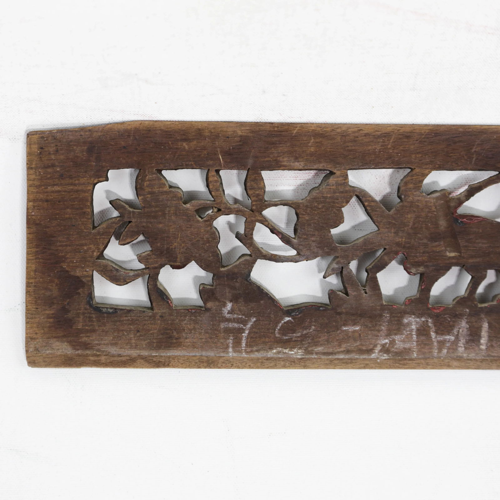 Antique Chinese Gilt and Red Lacquer Hand-Carved Wood Panel With Animal and Floral Motifs - 11