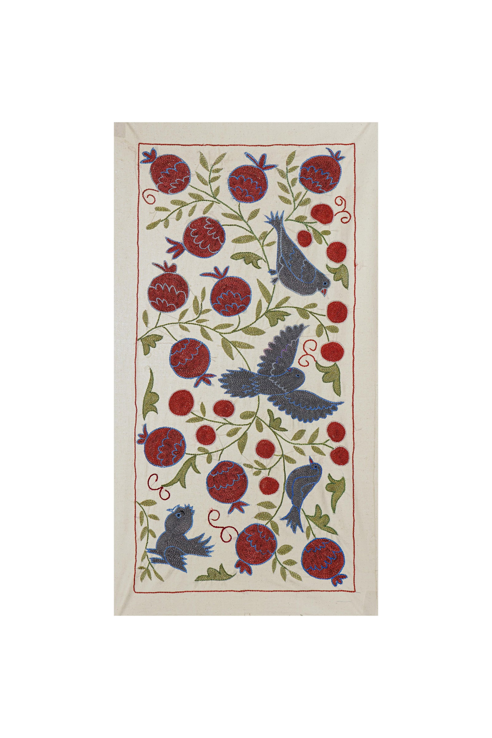 Decorative Suzani Embroidered Cotton Cloth - 3