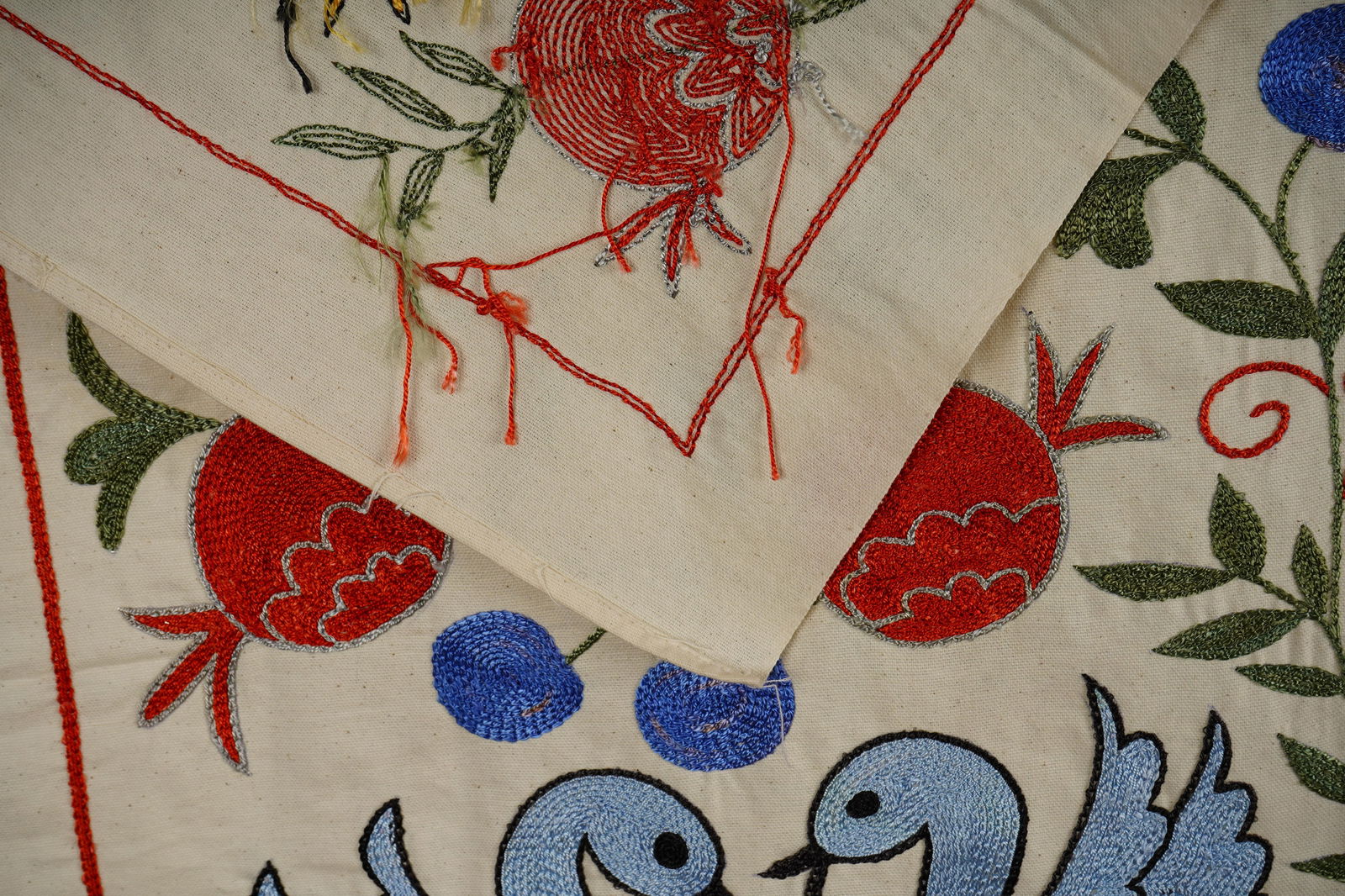 Suzani Duck Tapestry - Tribal Textile 1'6'' X 3' - 10