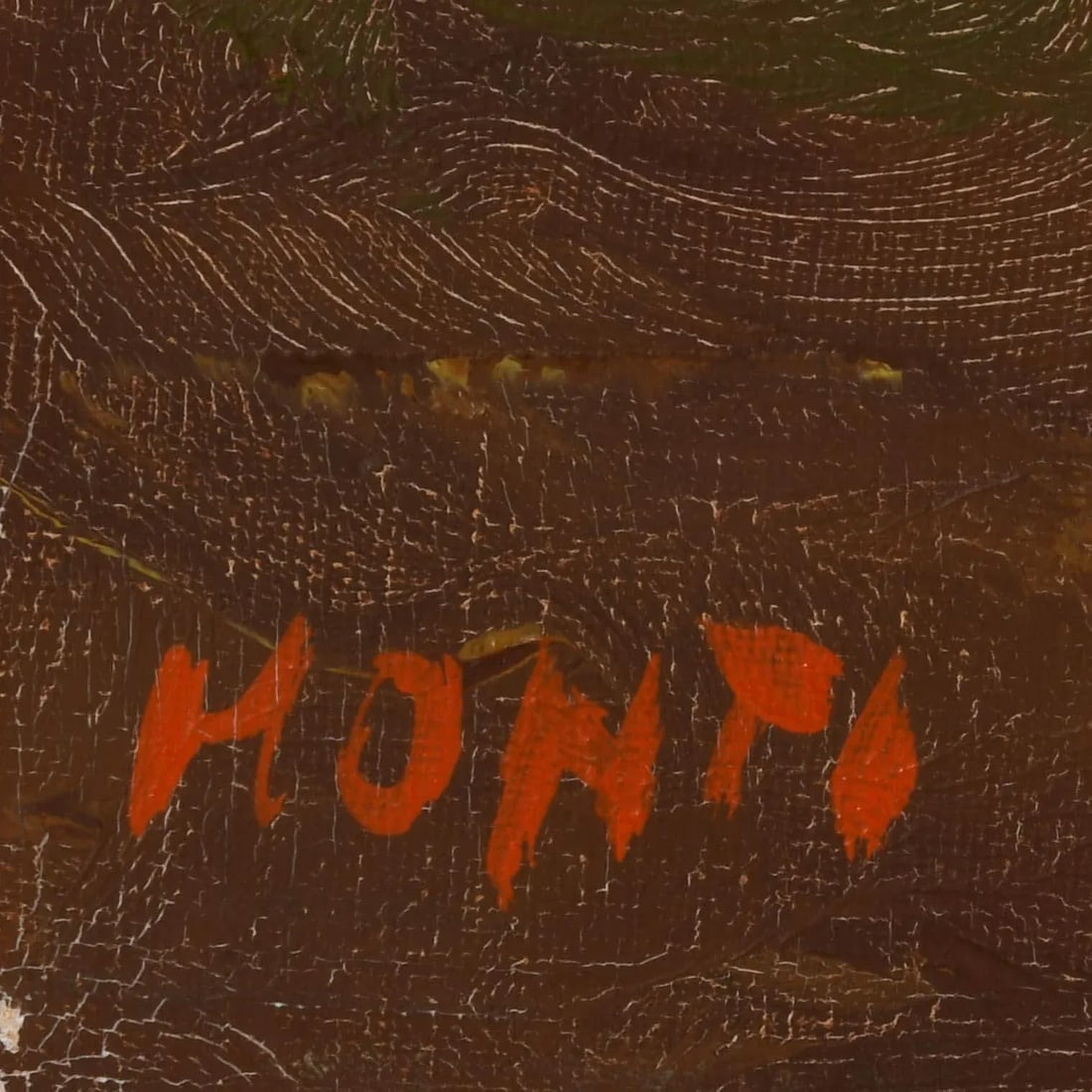 Signed Monti "Hillside Houses" Oil on Canvas - 5