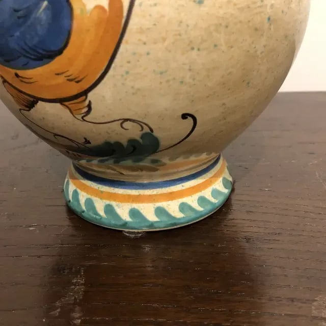 1990s Italian Hand Painted Ceramic Canister - a Pair - 3